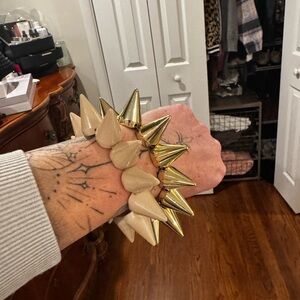 Gold and Cream Spike Bracelet